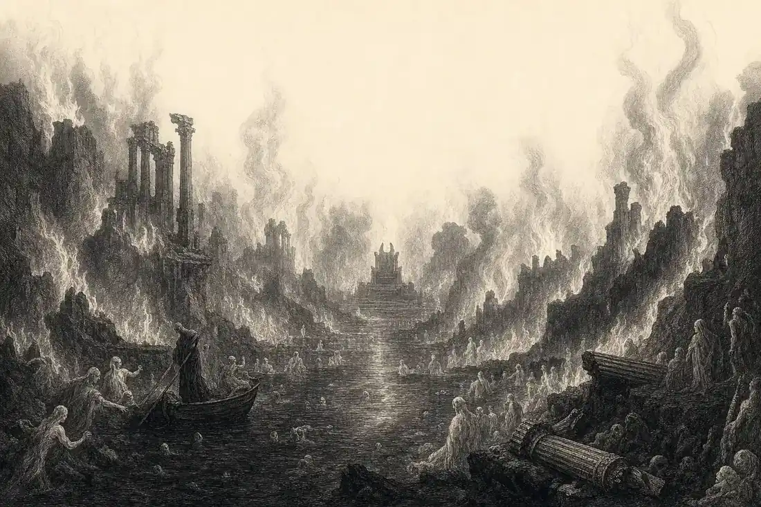 The underworld of Hades, engraved